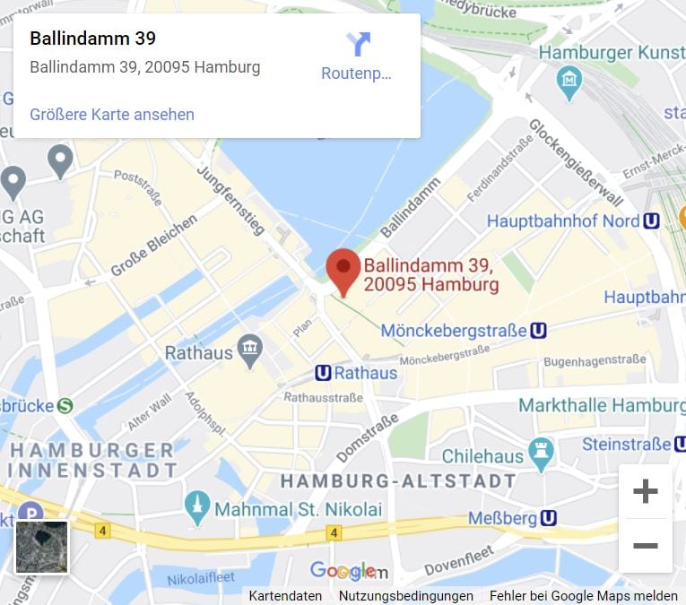 Wegbeschreibung Büro Hamburg für unsere Kunden